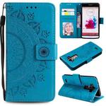 For LG G4 Totem Flower Embossed Horizontal Flip TPU + PU Leather Case with Holder & Card Slots & Wallet(Blue)