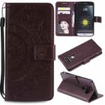 For LG G5 Totem Flower Embossed Horizontal Flip TPU + PU Leather Case with Holder & Card Slots & Wallet(Brown)