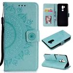 For LG G7 Totem Flower Embossed Horizontal Flip TPU + PU Leather Case with Holder & Card Slots & Wallet(Green)