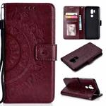 For LG G7 Totem Flower Embossed Horizontal Flip TPU + PU Leather Case with Holder & Card Slots & Wallet(Brown)