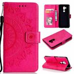 For LG G7 Totem Flower Embossed Horizontal Flip TPU + PU Leather Case with Holder & Card Slots & Wallet(Red)