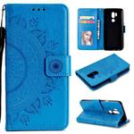 For LG G7 Totem Flower Embossed Horizontal Flip TPU + PU Leather Case with Holder & Card Slots & Wallet(Blue)