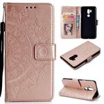 For LG G7 Totem Flower Embossed Horizontal Flip TPU + PU Leather Case with Holder & Card Slots & Wallet(Rose Gold)