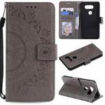 For LG G8s ThinQ Totem Flower Embossed Horizontal Flip TPU + PU Leather Case with Holder & Card Slots & Wallet(Grey)