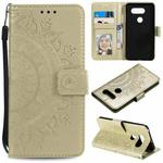 For LG G8s ThinQ Totem Flower Embossed Horizontal Flip TPU + PU Leather Case with Holder & Card Slots & Wallet(Gold)