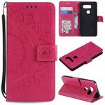 For LG G8s ThinQ Totem Flower Embossed Horizontal Flip TPU + PU Leather Case with Holder & Card Slots & Wallet(Red)