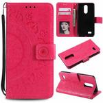 For LG K4 (2017) (US Version) Totem Flower Embossed Horizontal Flip TPU + PU Leather Case with Holder & Card Slots & Wallet(Red)