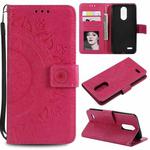 For LG K10 (2018) Totem Flower Embossed Horizontal Flip TPU + PU Leather Case with Holder & Card Slots & Wallet(Red)