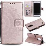 For LG K10 (2018) Totem Flower Embossed Horizontal Flip TPU + PU Leather Case with Holder & Card Slots & Wallet(Rose Gold)