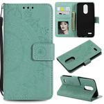 For LG X210 Totem Flower Embossed Horizontal Flip TPU + PU Leather Case with Holder & Card Slots & Wallet(Green)