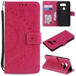 For LG V30 Totem Flower Embossed Horizontal Flip TPU + PU Leather Case with Holder & Card Slots & Wallet(Red)