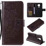 For Huawei Mate 30 Lite Totem Flower Embossed Horizontal Flip TPU + PU Leather Case with Holder & Card Slots & Wallet(Brown)