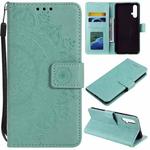 For Huawei nova 5 Totem Flower Embossed Horizontal Flip TPU + PU Leather Case with Holder & Card Slots & Wallet(Green)