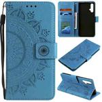 For Huawei nova 5 Totem Flower Embossed Horizontal Flip TPU + PU Leather Case with Holder & Card Slots & Wallet(Blue)