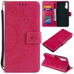 For Huawei nova 5 Totem Flower Embossed Horizontal Flip TPU + PU Leather Case with Holder & Card Slots & Wallet(Red)