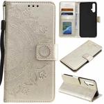 For Huawei nova 5 Totem Flower Embossed Horizontal Flip TPU + PU Leather Case with Holder & Card Slots & Wallet(Gold)