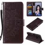 For Huawei P20 Lite (2019) Totem Flower Embossed Horizontal Flip TPU + PU Leather Case with Holder & Card Slots & Wallet(Brown)