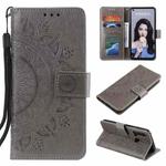For Huawei P20 Lite (2019) Totem Flower Embossed Horizontal Flip TPU + PU Leather Case with Holder & Card Slots & Wallet(Grey)