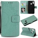 For Huawei P20 Lite Totem Flower Embossed Horizontal Flip TPU + PU Leather Case with Holder & Card Slots & Wallet(Green)