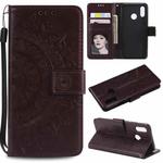 For Huawei P20 Lite Totem Flower Embossed Horizontal Flip TPU + PU Leather Case with Holder & Card Slots & Wallet(Brown)