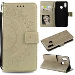 For Huawei P20 Lite Totem Flower Embossed Horizontal Flip TPU + PU Leather Case with Holder & Card Slots & Wallet(Gold)