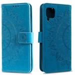 For Huawei P40 Lite Totem Flower Embossed Horizontal Flip TPU + PU Leather Case with Holder & Card Slots & Wallet(Blue)