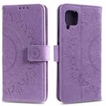 For Huawei P40 Lite Totem Flower Embossed Horizontal Flip TPU + PU Leather Case with Holder & Card Slots & Wallet(Purple)