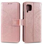 For Huawei P40 Lite Totem Flower Embossed Horizontal Flip TPU + PU Leather Case with Holder & Card Slots & Wallet(Rose Gold)