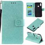 For Huawei Y6 (2019) Totem Flower Embossed Horizontal Flip TPU + PU Leather Case with Holder & Card Slots & Wallet(Green)