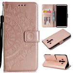For Huawei Mate 10 Pro Totem Flower Embossed Horizontal Flip TPU + PU Leather Case with Holder & Card Slots & Wallet(Rose Gold)