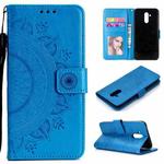 For Huawei Mate 20 Lite Totem Flower Embossed Horizontal Flip TPU + PU Leather Case with Holder & Card Slots & Wallet(Blue)