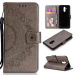 For Huawei Mate 20 Lite Totem Flower Embossed Horizontal Flip TPU + PU Leather Case with Holder & Card Slots & Wallet(Grey)