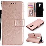 For Huawei Mate 20 Lite Totem Flower Embossed Horizontal Flip TPU + PU Leather Case with Holder & Card Slots & Wallet(Rose Gold)