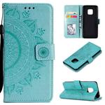 For Huawei Mate 20 Pro Totem Flower Embossed Horizontal Flip TPU + PU Leather Case with Holder & Card Slots & Wallet(Green)