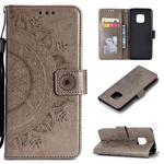 For Huawei Mate 20 Pro Totem Flower Embossed Horizontal Flip TPU + PU Leather Case with Holder & Card Slots & Wallet(Grey)