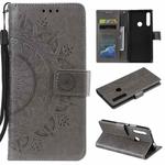 For Huawei P smart Z Totem Flower Embossed Horizontal Flip TPU + PU Leather Case with Holder & Card Slots & Wallet(Grey)