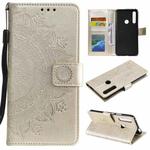 For Huawei P smart Z Totem Flower Embossed Horizontal Flip TPU + PU Leather Case with Holder & Card Slots & Wallet(Gold)