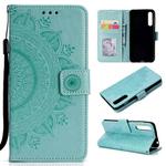 For Huawei P20 Pro Totem Flower Embossed Horizontal Flip TPU + PU Leather Case with Holder & Card Slots & Wallet(Green)