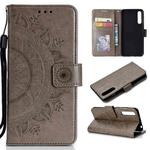 For Huawei P20 Pro Totem Flower Embossed Horizontal Flip TPU + PU Leather Case with Holder & Card Slots & Wallet(Grey)