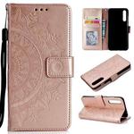 For Huawei P20 Pro Totem Flower Embossed Horizontal Flip TPU + PU Leather Case with Holder & Card Slots & Wallet(Rose Gold)