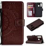 For Huawei P30 Lite Totem Flower Embossed Horizontal Flip TPU + PU Leather Case with Holder & Card Slots & Wallet(Brown)