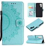 For Huawei P30 Pro Totem Flower Embossed Horizontal Flip TPU + PU Leather Case with Holder & Card Slots & Wallet(Green)