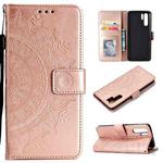 For Huawei P30 Pro Totem Flower Embossed Horizontal Flip TPU + PU Leather Case with Holder & Card Slots & Wallet(Rose Gold)