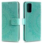 For Huawei P40 Totem Flower Embossed Horizontal Flip TPU + PU Leather Case with Holder & Card Slots & Wallet(Green)