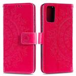 For Huawei P40 Totem Flower Embossed Horizontal Flip TPU + PU Leather Case with Holder & Card Slots & Wallet(Red)