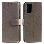 For Huawei P40 Totem Flower Embossed Horizontal Flip TPU + PU Leather Case with Holder & Card Slots & Wallet(Grey)