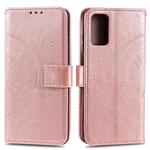 For Huawei P40 Totem Flower Embossed Horizontal Flip TPU + PU Leather Case with Holder & Card Slots & Wallet(Rose Gold)