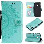 For Huawei P40 Lite E / Y7p Totem Flower Embossed Horizontal Flip TPU + PU Leather Case with Holder & Card Slots & Wallet(Green)