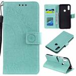 For Huawei Honor 20 Lite Totem Flower Embossed Horizontal Flip TPU + PU Leather Case with Holder & Card Slots & Wallet(Green)