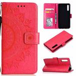 For Huawei Honor 9X Totem Flower Embossed Horizontal Flip TPU + PU Leather Case with Holder & Card Slots & Wallet(Red)